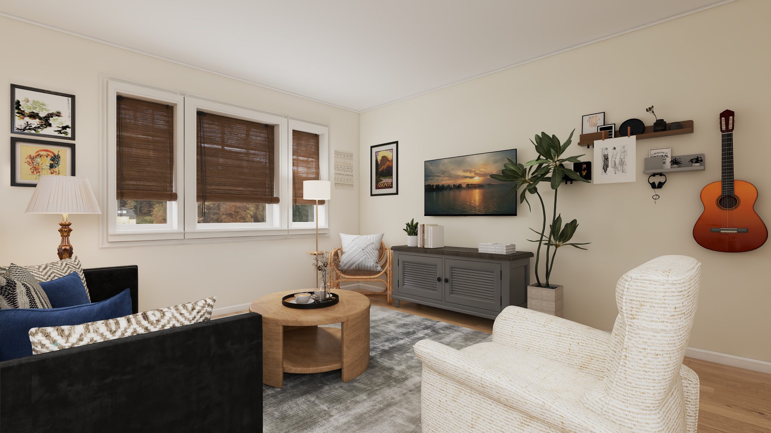 A Living Room That Balances Family, Music, and Style